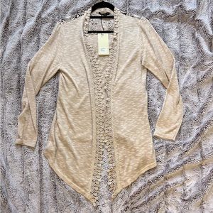 Super cute cardigan with lace trim